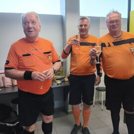 Topref Kurt van Gorp neemt na 20 jaar afscheid van de arbitrage!  Blij dat Fons en ik er bij mochten zijn! Succes verder, makker!